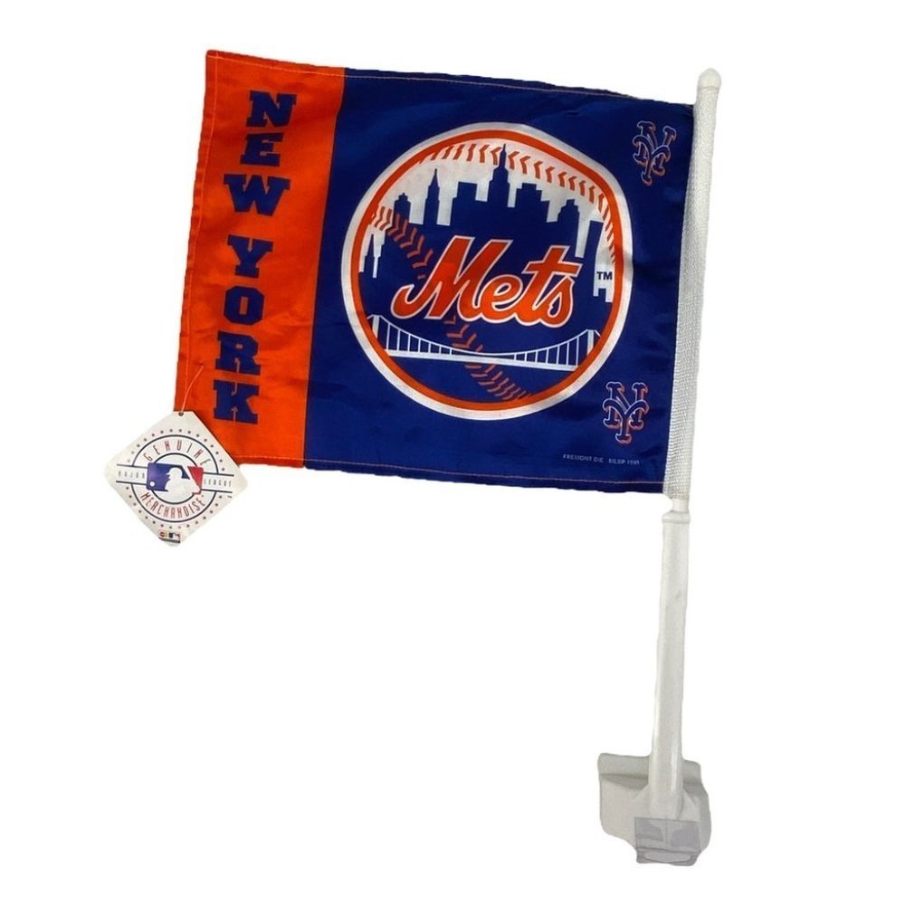 New York Mets MLB Licensed Baseball Car Flag Double Sided New With Tags